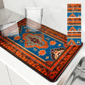 Axyaa Paisley Drying Mat: Absorbent, Antiskid, Quick Dry, Kitchen & Bathroom Tableware Drain Pad