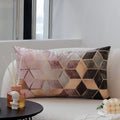 Axyaa Geometric Print Velvet Cushion Covers 28x48cm - Nordic Home Decor Pillows