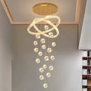 Axyaa Modern Minimalist Duplex Building Circular Planet Staircase Pendant Light