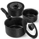 Axyaa Non-Stick Soup Pot Set with Removable Handle - 3 Pcs