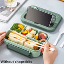 Axyaa Double-layer Lunch Box with Compartments & Lids, Leak-Proof, Microwave-safe, Carrying Handle
