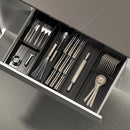Axyaa Aluminum Cutlery Drawer Organizer: Flatware Utensil Tray for Kitchen Cabinet Storage