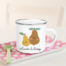 Axyaa Personalized Lemon Pear Enamel Cups with Custom Name for Family Decor & Gifts