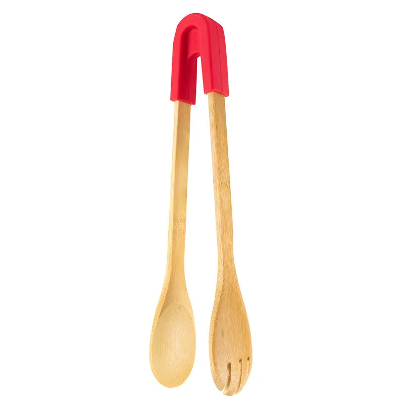 Axyaa Bamboo Food Clips BBQ Tongs Bread Clamps Kitchen Cooking Accessories