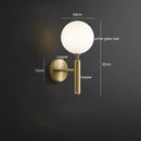 Axyaa Amber Glass Ball LED Wall Light - Nordic Modern Brass Copper G4 Bedroom Stair Lamp