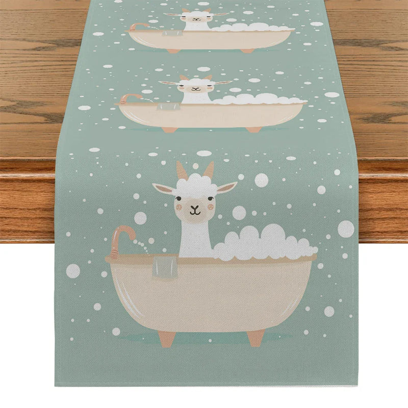 Alpaca Bathtub Table Runner by Axyaa: Kitchen & Dining Farmhouse Decor, Wedding Party Runner