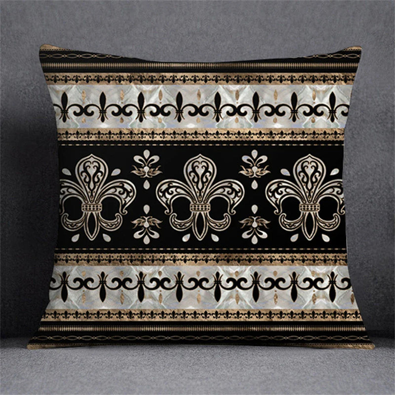 Axyaa Black Gold Plant Design Pillowcase for Elegant Home Decor