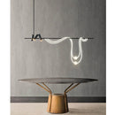 Axyaa Long Arc LED Chandelier Spotlight for Bar Desk - Nordic Designer Style
