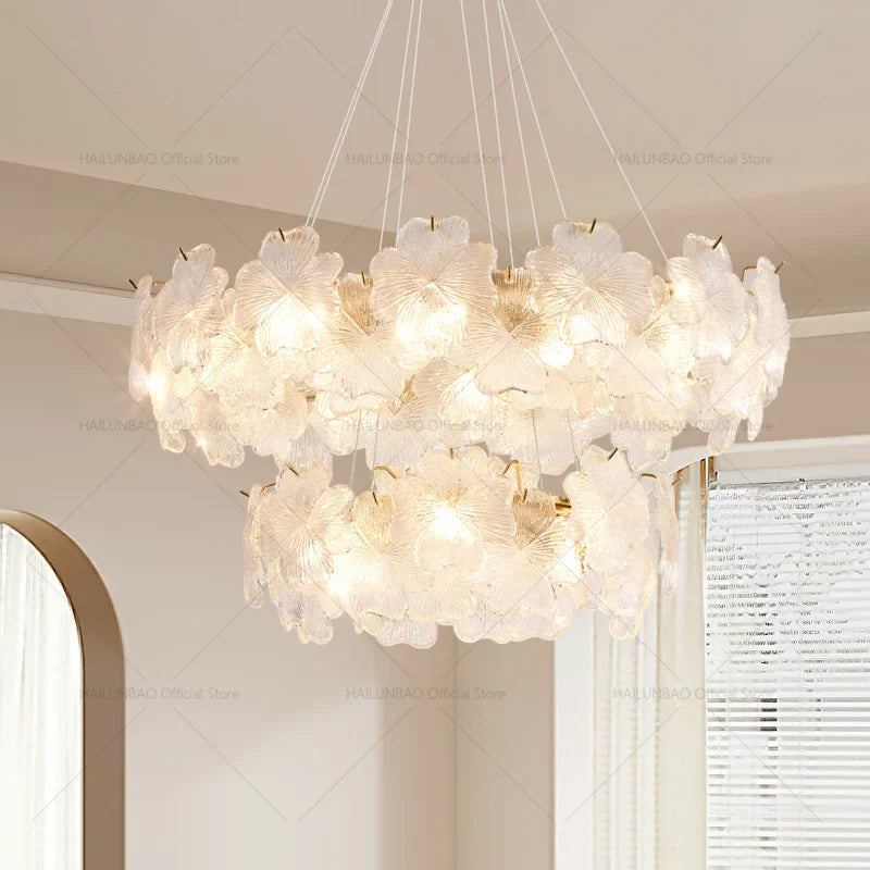 Axyaa Elegant French Clover Chandelier with Crystal Lighting