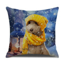 Axyaa Pug Pets Pattern Sofa Cushion Cover Home Decor Pillowcase Linen Cartoon