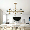 Axyaa Glass Chandelier: Industrial Retro Loft Living Room Lighting Fixtures