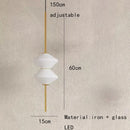 Axyaa White Glass LED Pendant Light with Adjustable Wire, Foyer Chandelier