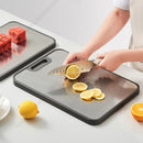 Axyaa Antibacterial Stainless Steel Chopping Board - Double Sided, Thick, Scratch Resistant