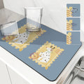 Axyaa Diatom Mud Kitchen Drain Pads, Festive Cartoon Design, Absorbent Tableware Mat