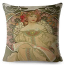 Beige Art Nouveau Gallery Cushion Cover for Home Decor - Axyaa