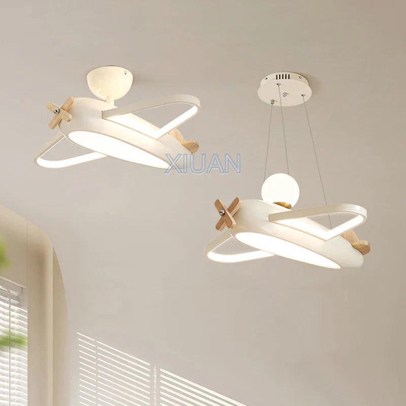 Axyaa Blue Airplane LED Ceiling Light for Kids Room