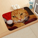 Axyaa Christmas Cat Dog Print Animal Door Mats Non-Slip Floor Home Decoration