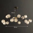 Axyaa Crystal Sphere Chandelier: Adjustable Metal Molecular Ceiling Light for Luxury Ambience