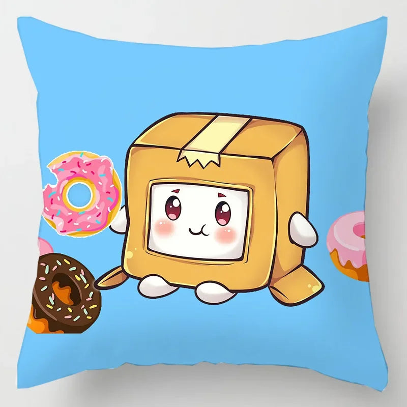 Axyaa Cartoon Print Designer Pillow Cases: Lankybox Series Home Decor Cushion Cover