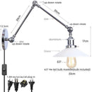 Axyaa Industrial Loft Swing Arm LED Wall Sconce with Pull Chain Switch