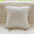 Axyaa Beige Yarn-Dyed Sofa Pillow Cover: 45X45 Headboard Cushion for Stylish Living Room