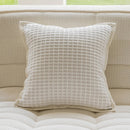 Axyaa Beige Yarn-Dyed Sofa Pillow Cover: 45X45 Headboard Cushion for Stylish Living Room