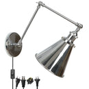 Axyaa Swing Arm LED Wall Sconce - Industrial Style Bedside Lamp