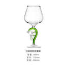 Axyaa Large Plant Glass Goblet Wedding Gift Bell Flower Burgundy Glass Cup