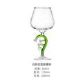 Axyaa Elegant Bell Flower Burgundy Glass Goblet