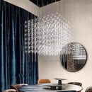 Axyaa Chrome Square LED Pendant Lamp - Stainless Steel - Adjustable Cord - Modern Lighting
