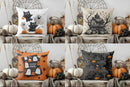 Axyaa Halloween Cats & Ghosts Pillow Cover for Fun Pattern Cushion