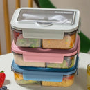 Axyaa Square Divided Bento Box with Tableware · Leakproof Container for Office Lunch & Outdoor Dining