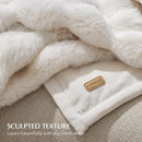 Axyaa Ultra Soft Flaux Rabbit Fur Luxury Throw Blanket, Cozy Plush Reversible Bed Bubble Blanket