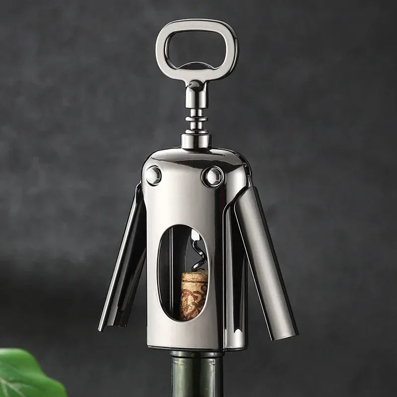 Axya Gun Black Wine Opener, Zinc Alloy Corkscrew Kitchen Gadget