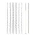 Axyaa Glass Straw: Colorful Eco-Friendly Reusable Cocktail, Smoothie Bar Accessories