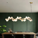 Axyaa Gold Metal LED Pendant Chandelier with Acrylic Flower Decor