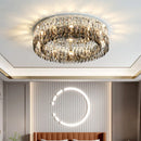 Axyaa Modern Crystal Ceiling Light for Living Room, Smoke Grey LED Luminaire for Bedroom and Kitchen