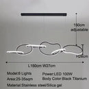 Axyaa LED Pendant Light Stainless Steel Modern Chandelier for Dining Kitchen Island