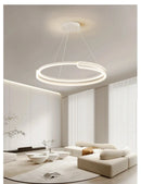 Axyaa Modern LED Round Chandelier for Dining Living Bedroom - Dimmable Ceiling Light