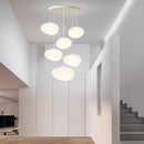 Axyaa White Glass LED Chandelier for Living Room, Staircase & Bar