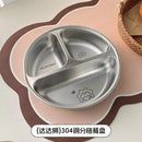 Axyaa Stainless Steel 3-Compartment Dinner Plate Tray - Divided Dining Kitchen Food Container