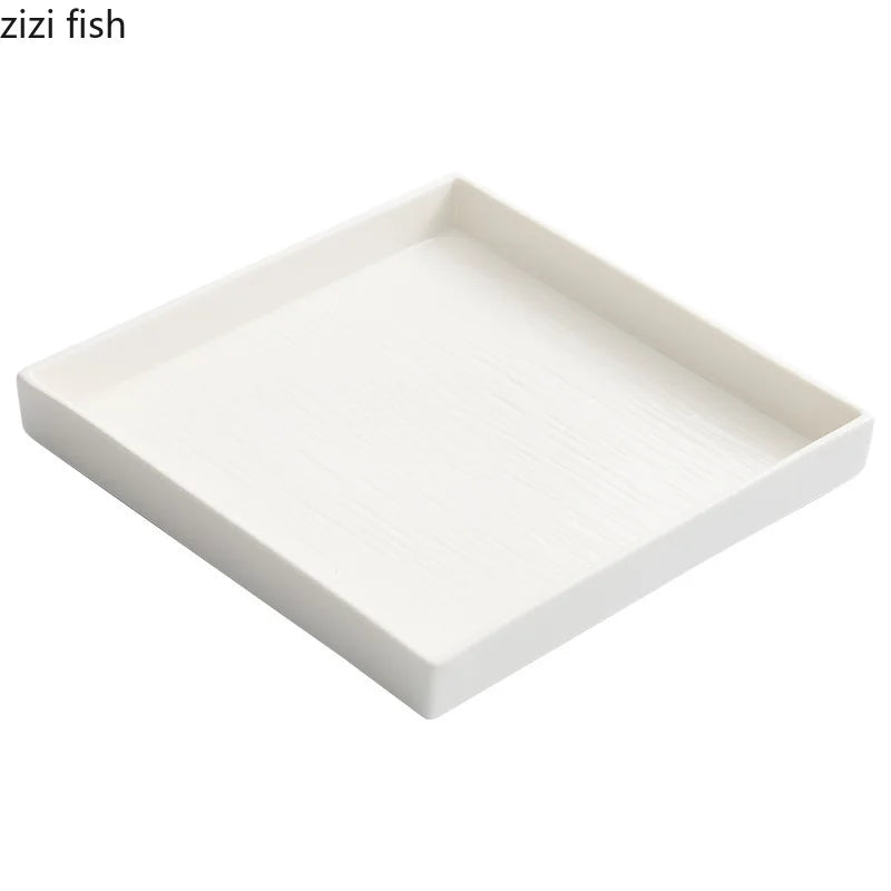 Axya Textured Ceramic Square Plate for Molecular Cooking and Specialty Tableware