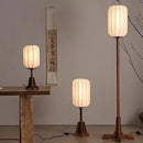 Wabi-sabi Solid Wood Fabric Floor Lamp by Axyaa for Home Decoration