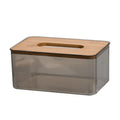 Axyaa Wooden Lid Tissue Box Holder for Living Room, Car Decor - Transparent Desktop Napkin Storage Box