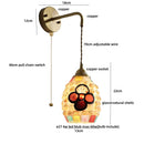Axyaa Shell Glass LED Wall Sconce Pull Chain Switch Stair Light Fixtures