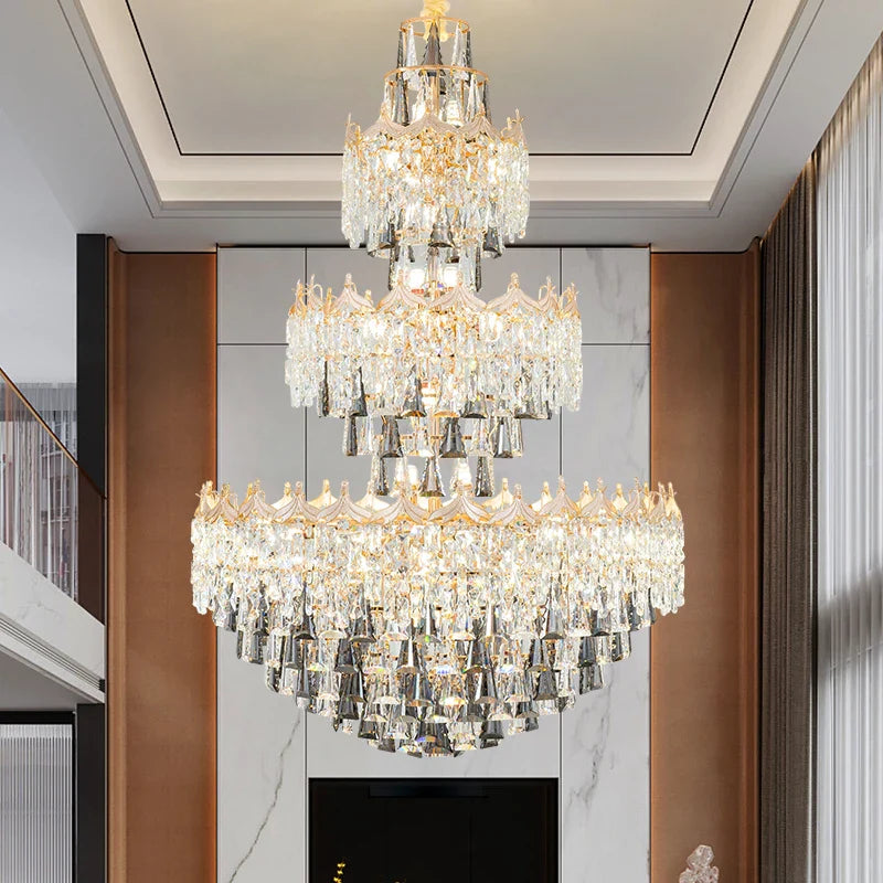 Axyaa European Luxury Crystal Chandelier for Elegant Living Spaces