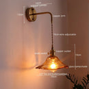 Axyaa Glass Copper LED Wall Lights for Home Decoration Restaurant Living Room