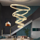 Axyaa Crystal Chandelier Stair Pendant Living Room Lighting