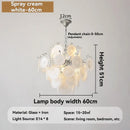 Axyaa French Crystal Glass Chandelier LED Pendant Light, Colorful & Modern Bedroom Living Room Decor