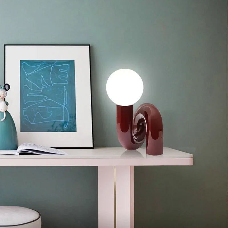 Axyaa Nordic Red Modern Children's Bedroom Bedside Soft Decoration Light Luxury Table